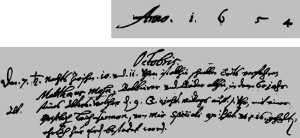 Matthus Monn: Totenregister Blaubeuren Oktober 1654